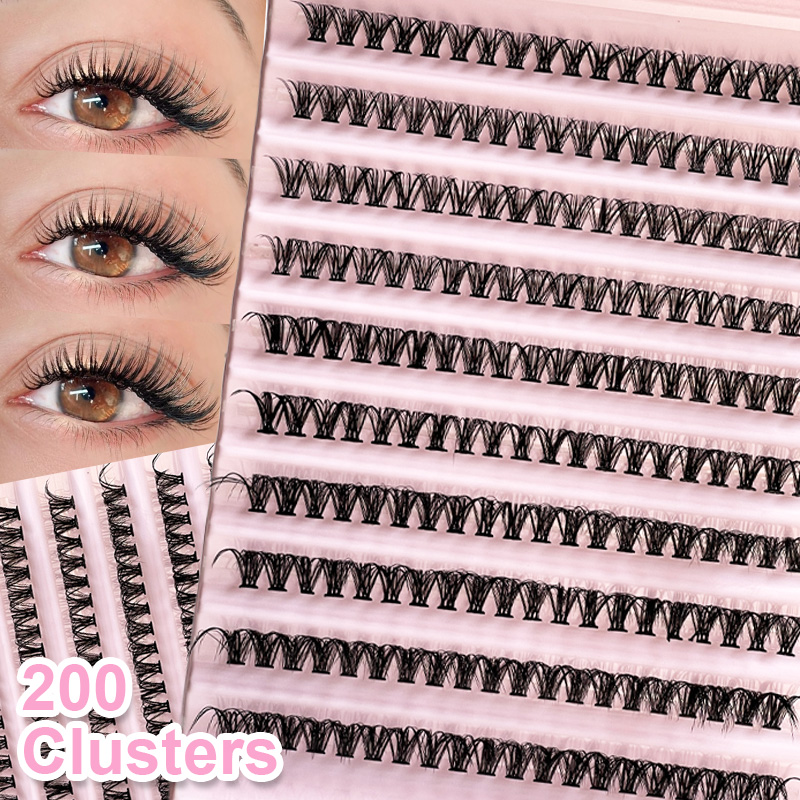 Eyelash Extension Equipment - Einzelne Wimpern, Wimpernbüschel, 8–16 mm, 200