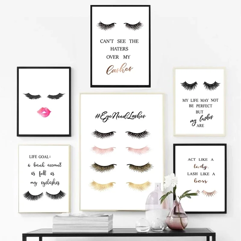 1 Stück rahmenlose Leinwandbil – Eyelash Extension Quotes Bewertung und Preis